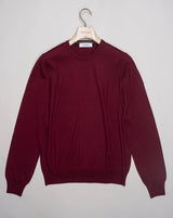 Art. 55167-14290 Col.285 Wine 100% Merino wool Made in Italy Gran Sasso Merino crew neck knit / Wine