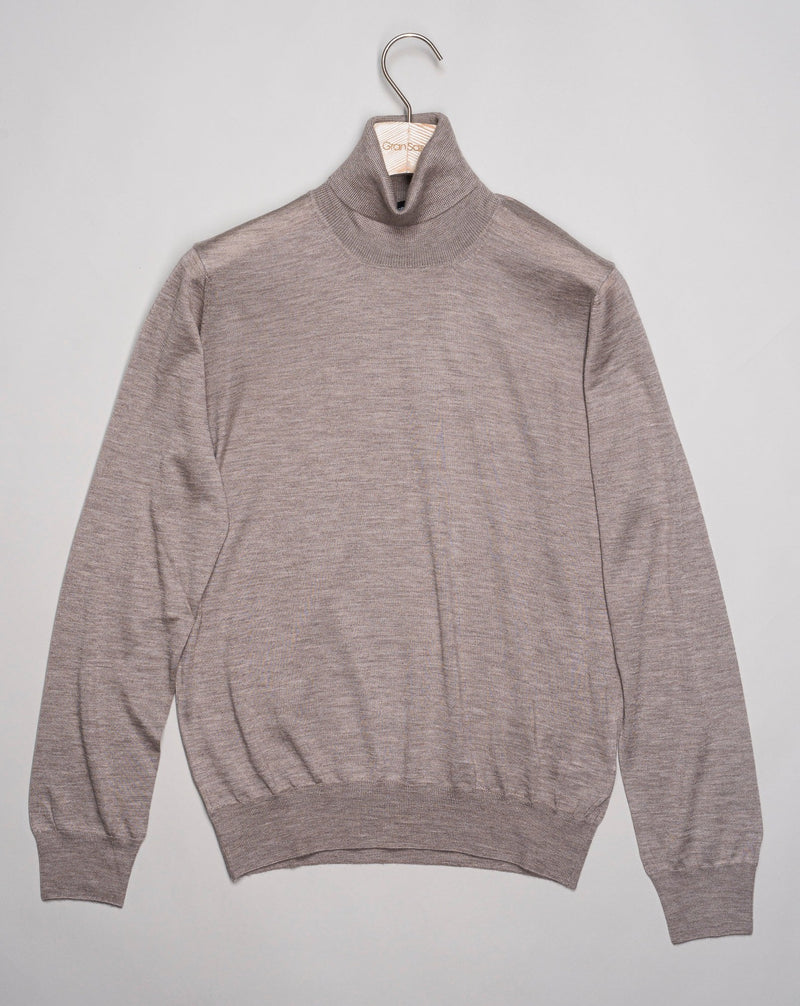 Art.   43163-15390 Col. 020 Beige 70% cashmere 30% silk Made in Italy Gran Sasso Cashmere Silk Roll Neck / Beige