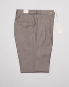 Model: Quartieris '2 pleats and side adjusters Art. 423120 Color: 53 / Light Taupe 99% wool 1% ea Made in Italy Briglia Pleated Wool Flannel Trousers / Light Taupe