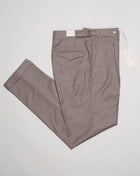 Model: Quartieris '2 pleats and side adjusters Art. 423120 Color: 53 / Light Taupe 99% wool 1% ea Made in Italy Briglia Pleated Wool Flannel Trousers / Light Taupe