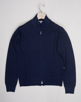Article: 55144 / 22792 Model: Giubbino M/L Zip Composition: 100% Virgin wool Color: 905 / Navy Made in Italy Gran Sasso Vintage Merino Full-Zip Knit / Navy