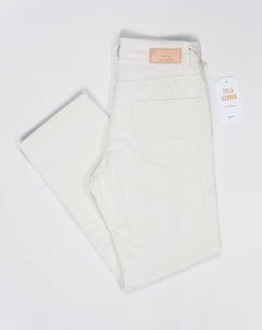 Composition: 100% Cotton Corduroy 5-Pocket Color: BLUE Model: RODOLFO Article: ROD09 4100 Made in Italy Tela Genova 5-Pocket Corduroy Pants / Ecru