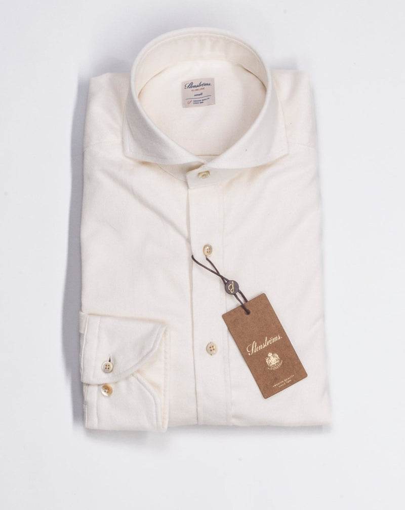 Slimline 100% Cotton Art. 712371 8435 Col. 000 / Off White  Stenströms Casual Flannel Shirt / Off White