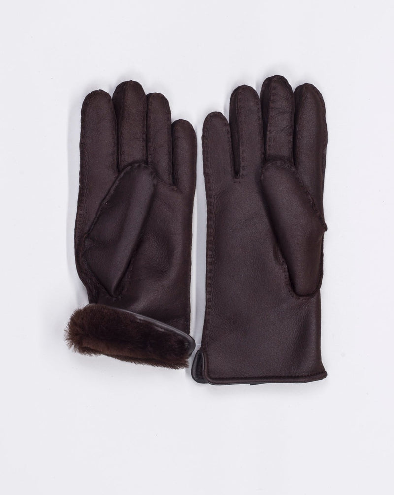 100% Leather Fur lining Article: 92 1619 Color: AP 959 Werner Christ Lambskin Gloves with Fur Lining / Brown