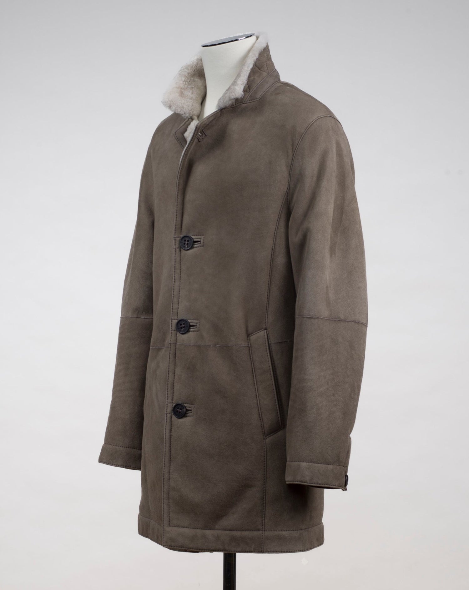 Model: Benedikt 100% Leather Fur lining Article: 02 1801 Color: AV 414 Werner Christ Lambskin Coat / Taupe