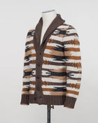 Art. 10106/25016 Col 194 / Brown mixed 100% wool Made in Italy Gran Sasso Shawl Collar Wool Cardigan / Brown