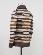 Art. 10106/25016 Col 194 / Brown mixed 100% wool Made in Italy Gran Sasso Shawl Collar Wool Cardigan / Brown