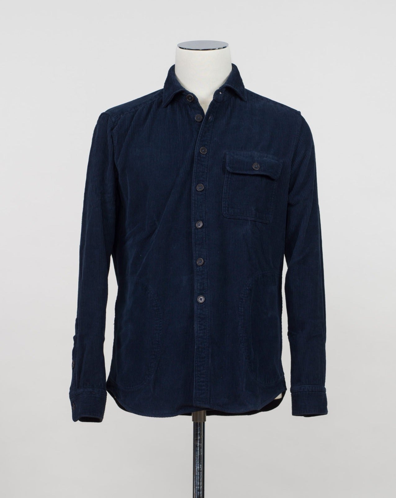 Article: B130FVE/TC Color: 283 / Blue Composition: 100% Cotton Ghirardelli Corduroy Overshirt / Blue