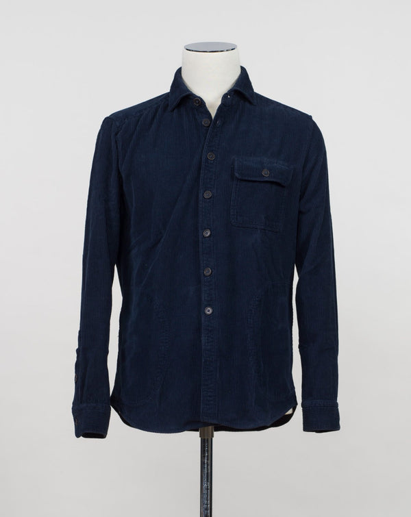 Article: B130FVE/TC Color: 283 / Blue Composition: 100% Cotton Ghirardelli Corduroy Overshirt / Blue