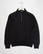 Art. 43103 / 15390 Col. 099 / Black 70% cashmere 30% silk Made in Italy   Gran Sasso Cashmere & Silk Polo / Black