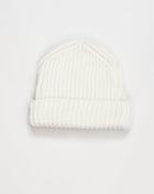 Model: Beanie Article: M 40 BIS Color: Ecru Composition: 100% Merino Wool G.R.P. Ribbed Merino Beanie / Ecru