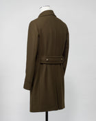 Model: Carlo/Z Fabric code: 770069 U 100% wool double splittable Color: Green / V3039 Brass buttons: MET143 Tagliatore Double Breasted Ulster Coat with Metal Buttons / Green