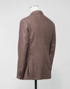 Half lined Unconstructed shoulder 2 patch pockets side vents Model: GJ02 Article: TW22093F Color: 8161 / Brown Composition: 94% Wool 5% Cashmere 1%  Made in Naples, Italy
