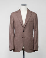 Half lined Unconstructed shoulder 2 patch pockets side vents Model: GJ02 Article: TW22093F Color: 8161 / Brown Composition: 94% Wool 5% Cashmere 1%  Made in Naples, Italy