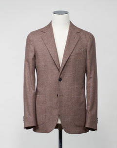 Half lined Unconstructed shoulder 2 patch pockets side vents Model: GJ02 Article: TW22093F Color: 8161 / Brown Composition: 94% Wool 5% Cashmere 1%  Made in Naples, Italy