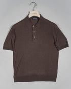 Article: 43110 / 23503 Color: Brown / 184 Composition: 100% Silk Made in Italy Gran Sasso Silk Polo Shirt / Brown