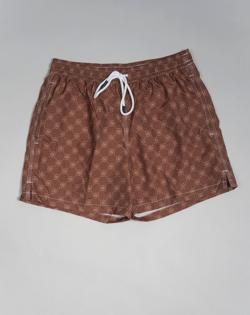 Art. 90101 41400 Col. 157 / Tobacco brown   Gran Sasso Logo Swim Shorts / Brown