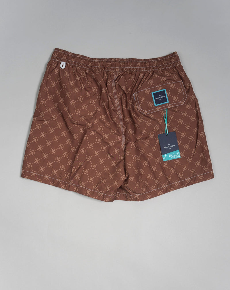 Art. 90101 41400 Col. 157 / Tobacco brown   Gran Sasso Logo Swim Shorts / Brown