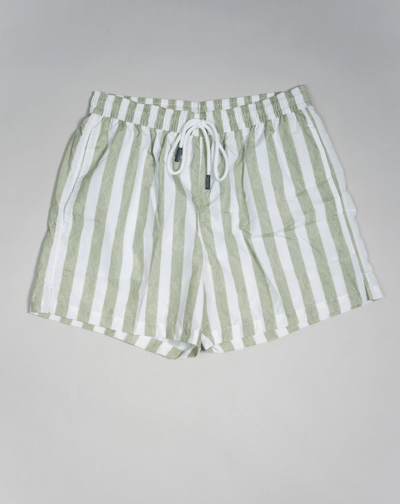 Art. 90101 41400 Col. 470 / Green & White stripe Gran Sasso Stripes Swim Shorts / Green