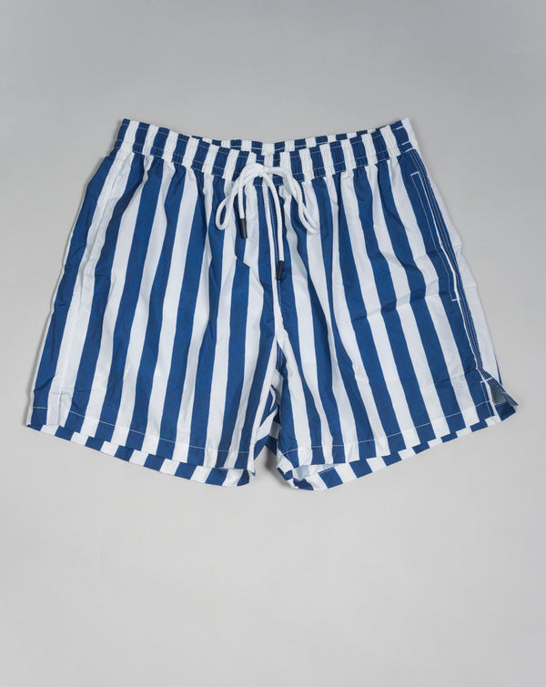Art. 90101 41400 Col. 597 / Navy & White striped Gran Sasso Stripes Swim Shorts / Navy