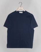 Article: 43168 / 21820 Color: Navy / 598 Composition: 100% Organic Cotton Gran Sasso Knitted Cotton T-Shirt / Navy