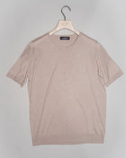 Gran Sasso Knitted Silk T-Shirt / Light Sand