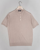 Article: 43110 / 23503 Color: Sand / 030 Composition: 100% Silk Made in Italy Gran Sasso Silk Polo Shirt / Sand