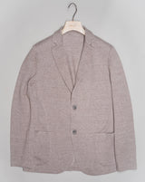 Article: 57156 / 18613 Color: 120 / Light Brown Composition: 68% Linen 32% Cotton Made in Italy Gran Sasso Linen & Cotton Jersey Jacket / Light Brown