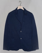 Article: 57156 / 18613 Color: 598 / Blue Composition: 68% Linen 32% Cotton Made in Italy Gran Sasso Linen & Cotton Jersey Jacket / Blue