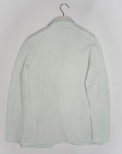 Article: 57156 / 18613 Color: 410 / Light Mint Composition: 68% Linen 32% Cotton Made in Italy Gran Sasso Linen & Cotton Jersey Jacket / Light Mint