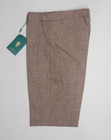 Composition: 99% Cotton 1% Elastan Prince of Wales check Model: Morello Elax Article: ts1635x Color: Light Brown Made in Martina Franca, Italy Berwich Morello Elax Cotton Stretch Trousers / Light Brown