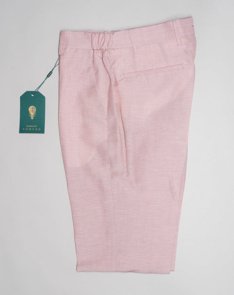 Composition: 50% wool & 50% linen Elastic waist adjuster on both sides Model: Morello Elax Article: zg1554 Color: Rose Made in Martina Franca, Italy Berwich Morello Elax Wool & Linen Trousers / Rose