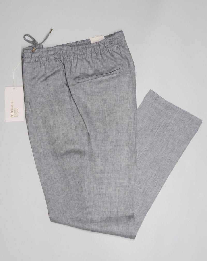 Article: 323118 Model: Wimbledons Color: Light Grey / 60 Composition: 100% Linen Briglia Linen Drawstring Trousers / Light Grey