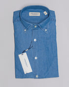 Color: 01 / Light Blue Composition: 60% Linen 40% Cotton Article: TW4153 Ghirardelli Washed Button-Down Chambray Shirt / Light Blue