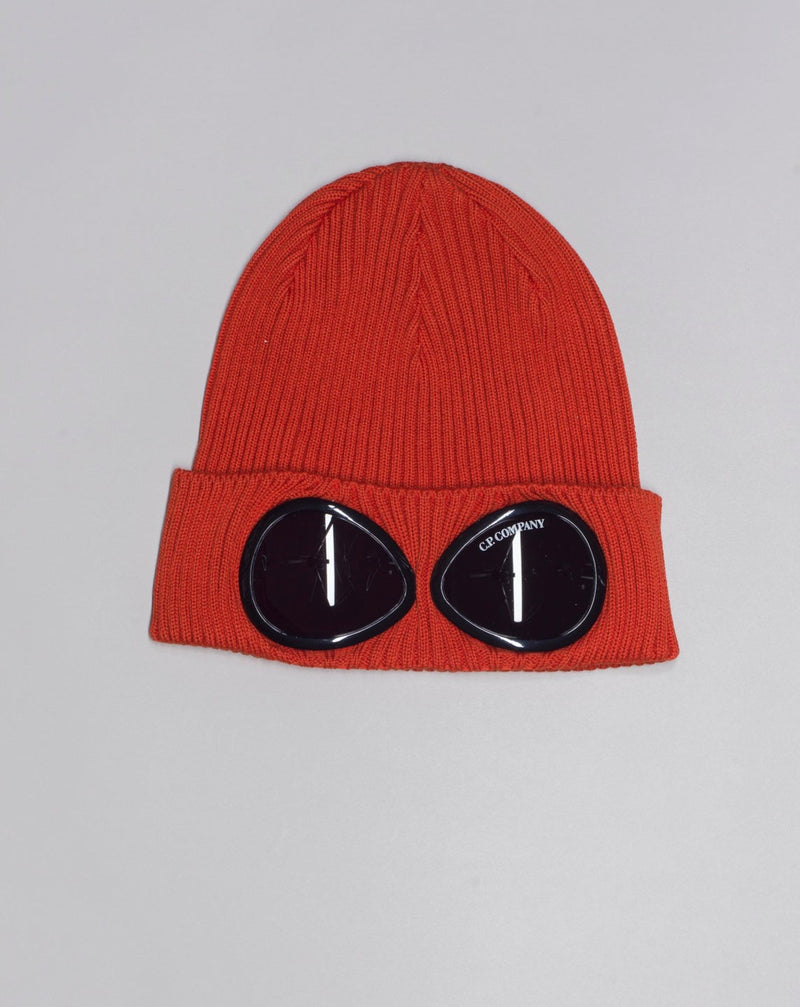 Model: AC016A 727A Color: 439 Harvest Pumpkin C.P. Company Cotton Goggle Beanie / Harvest Pumpkin