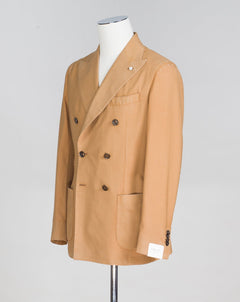 Double breasted jacket 100% wool Garment dyed Art. 35038 Model 2886 Col 5. / Mustard L.B.M. 1911 Washed Wool DB Jacket / Mustard