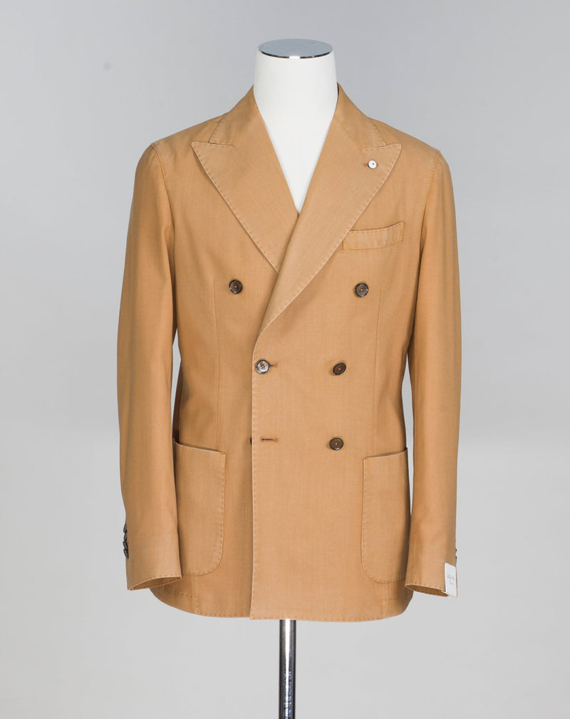 Double breasted jacket 100% wool Garment dyed Art. 35038 Model 2886 Col 5. / Mustard L.B.M. 1911 Washed Wool DB Jacket / Mustard