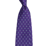 Serà Fine Silk Silk Tie with Small Flowers / Purple
