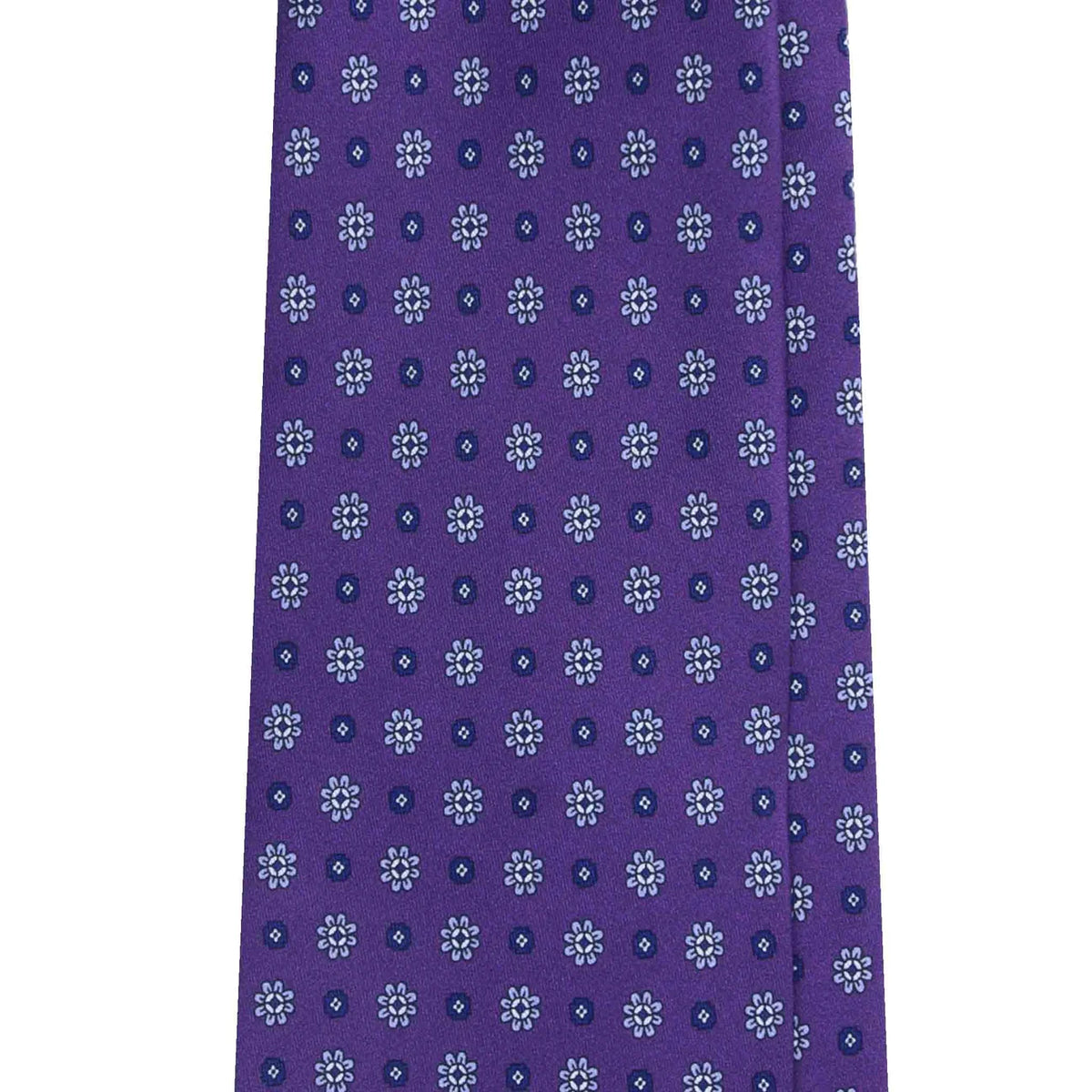 Serà Fine Silk Silk Tie with Small Flowers / Purple