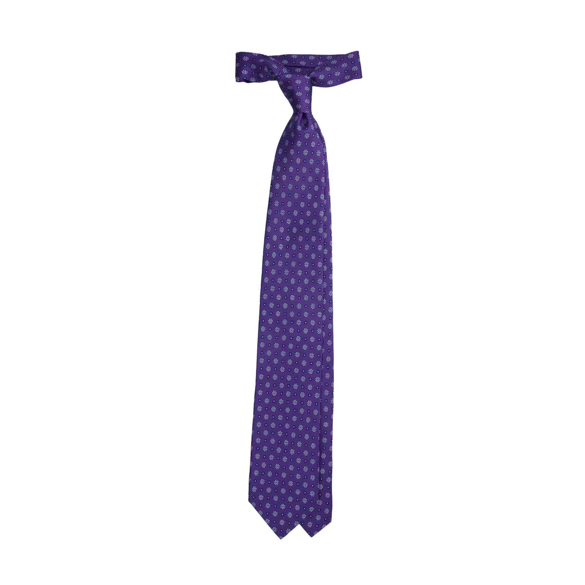 Serà Fine Silk Silk Tie with Small Flowers / Purple