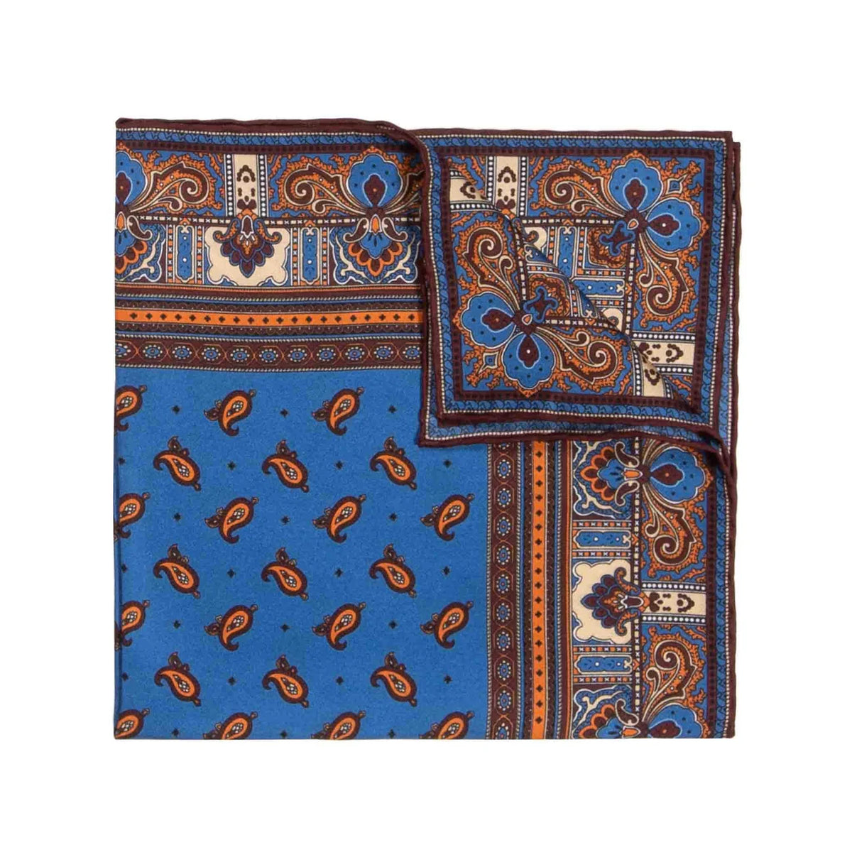 Serà Fine Silk Recioto Pocket Square / Tobacco