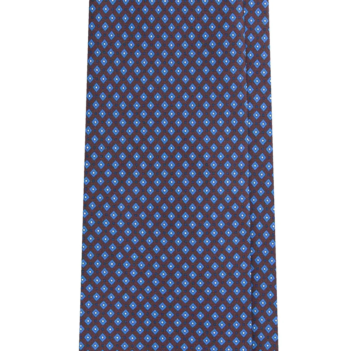Serà Fine Silk Silk Tie with Micro Rombs Pattern / Brown