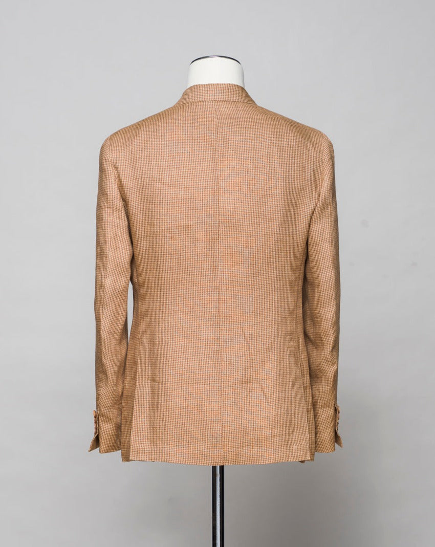 Gaiola Double-Breasted Puppytooth Jacket / Caramel