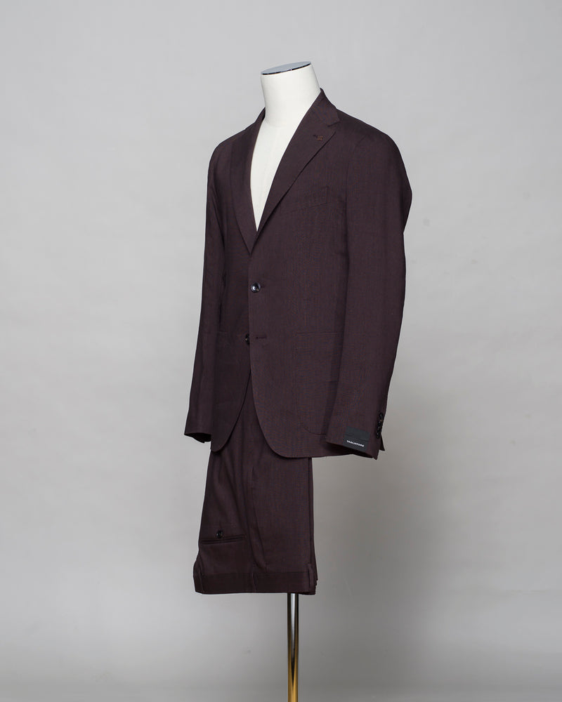 Tagliatore Linen & Wool Suit / Dark Brown