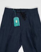 <ul> <li>Model: Spiaggia 1p</li> <li>100% Linen</li> <li>Color: Navy</li> <li>Made in Martina Franca, Puglia, Italy Berwich Spiaggia Drawstring Linen Trousers / Navy</li> </ul>