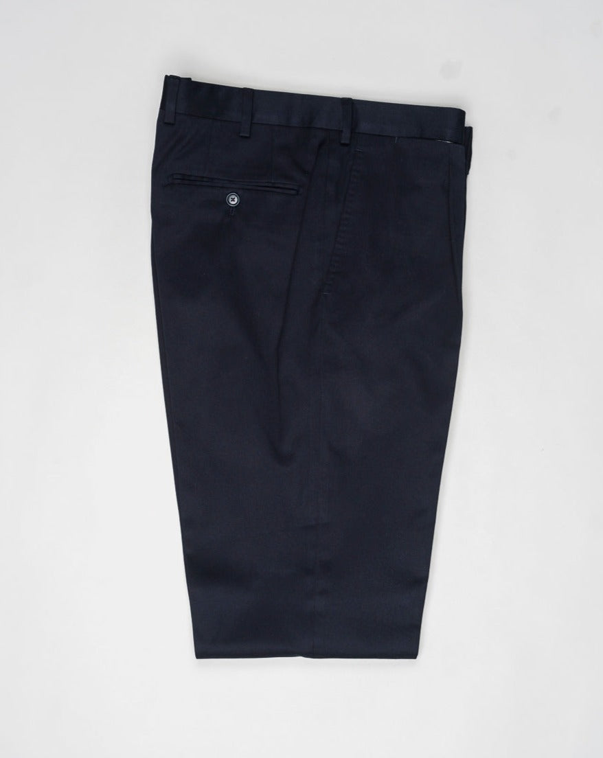 Composition: 98% Cotton 2% Lyocell. Model: B1P. Article: TP00810. Color: 6650 / Navy De Petrillo Cotton Trousers / Navy