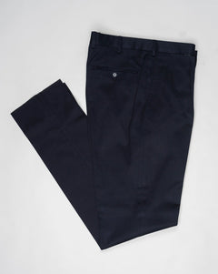 Composition: 98% Cotton 2% Lyocell. Model: B1P. Article: TP00810. Color: 6650 / Navy De Petrillo Cotton Trousers / Navy