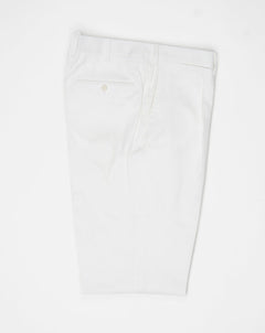 Composition: 98% Cotton 2% Lyocell. Model: B1P. Article: TP00810. Color: 8000 / White De Petrillo Cotton Trousers / White