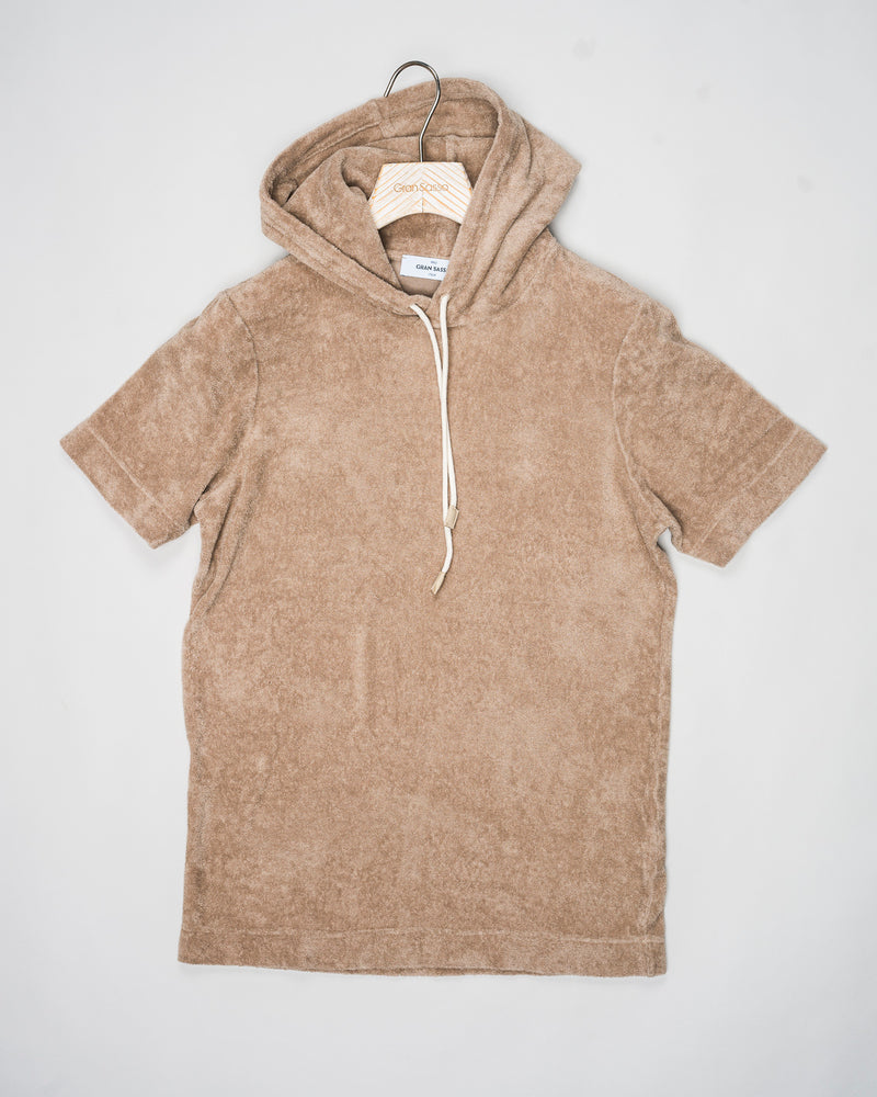 Gran Sasso Sponge Hoodie T-Shirt / Light Brown