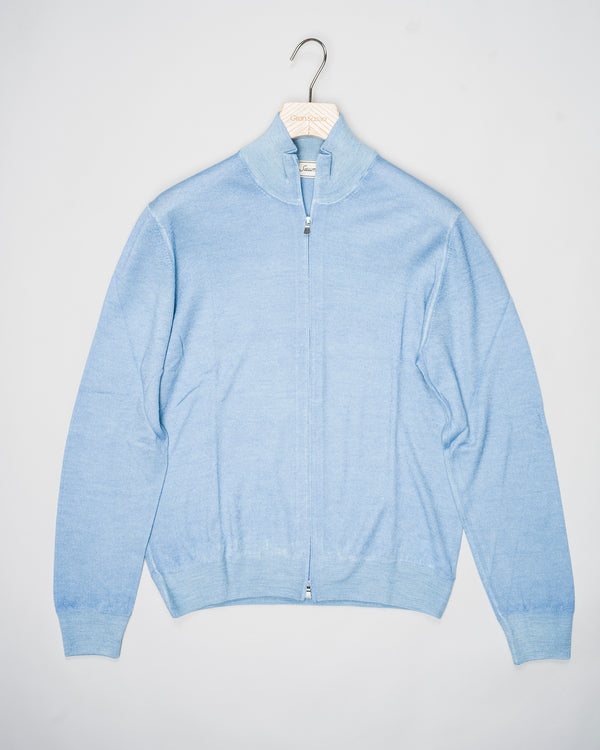 Gran Sasso Sauma 20th Anniversary Vintage Merino Full-Zip / Light Blue